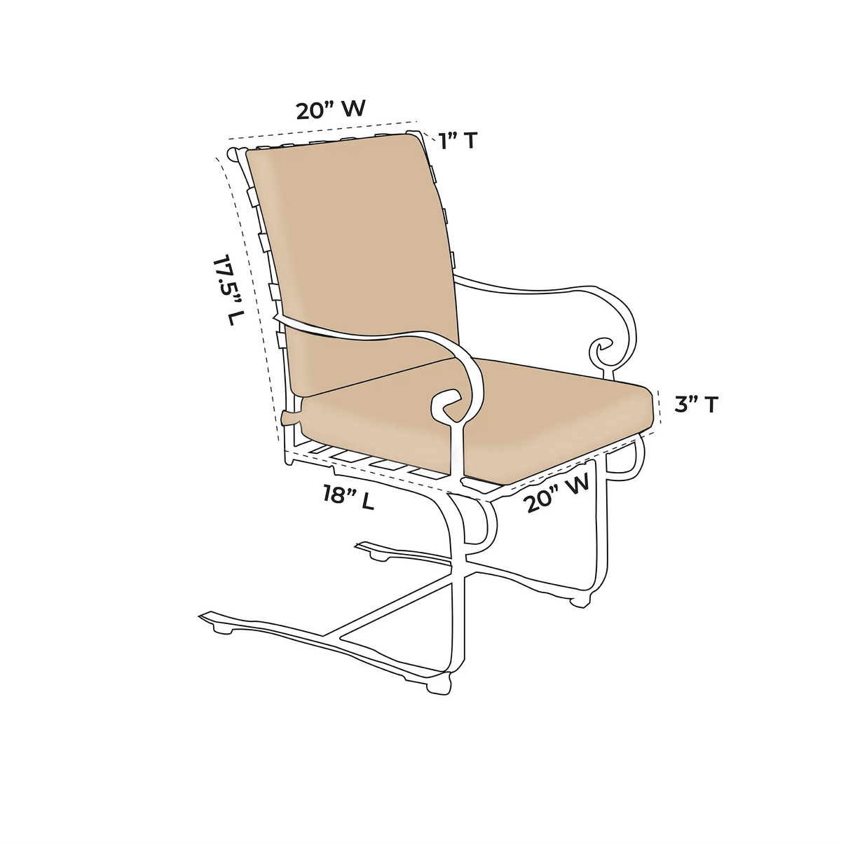 OW Lee Classico Spring Dining Chair Replacement Cushions (Seat & Back) | ZIPCushions