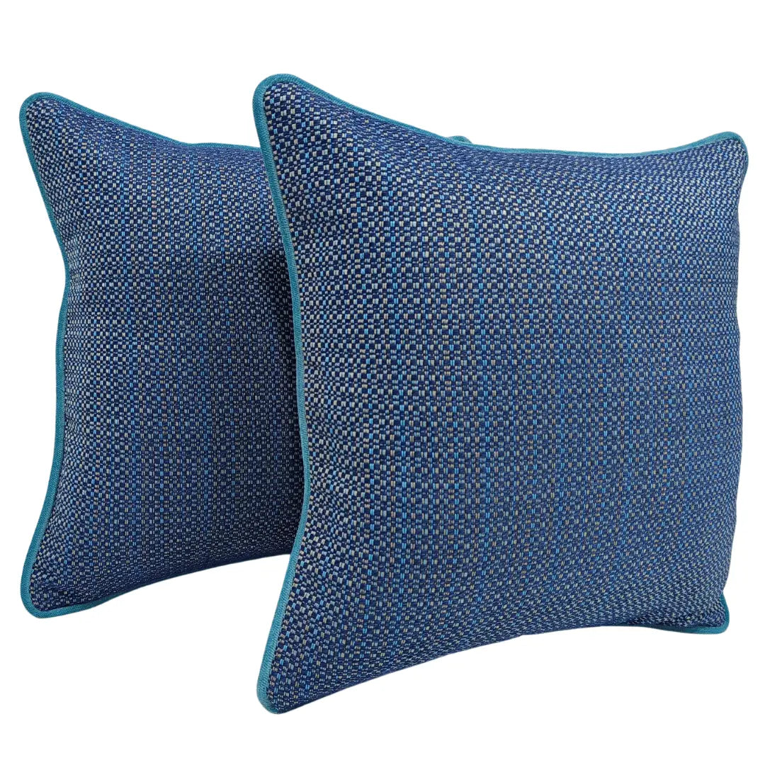 Blue & Teal Woven Pillow Covers (16x16, Set of 2) | ZIPCushions