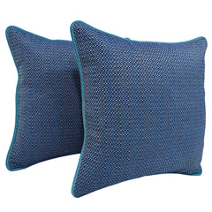 Blue & Teal Woven Pillow Covers (16x16, Set of 2)