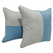 Blue & Striped Dual Tone Pillow Covers (16x16, Set of 2) | ZIPCushions