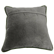 Grey & Green Floral Velvet Pillow Covers (16x16, Set of 2) | ZIPCushions
