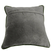 Grey & Green Floral Velvet Pillow Covers (16x16, Set of 2)