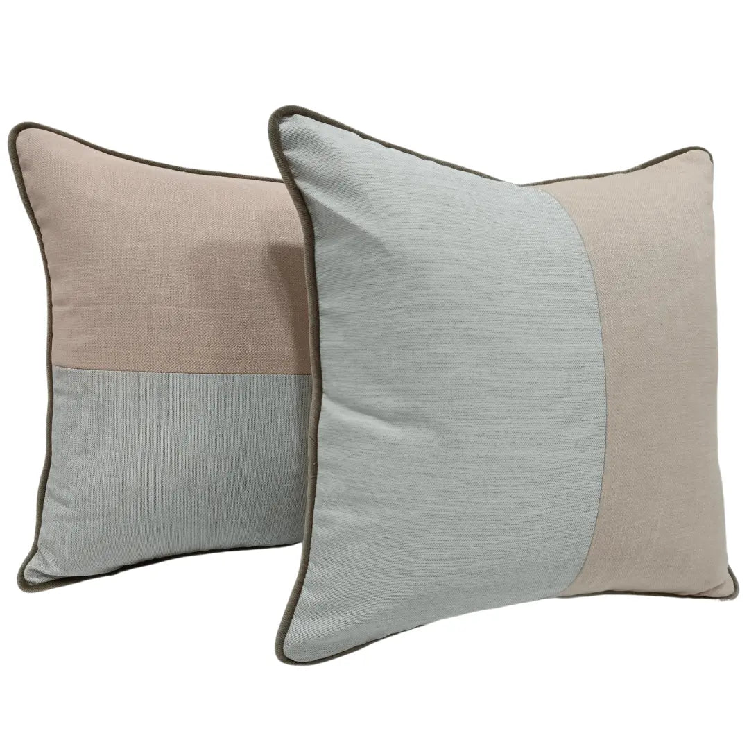 Blush & Off-White Dual Tone Pillow Covers (16x16, Set of 2) | ZIPCushions