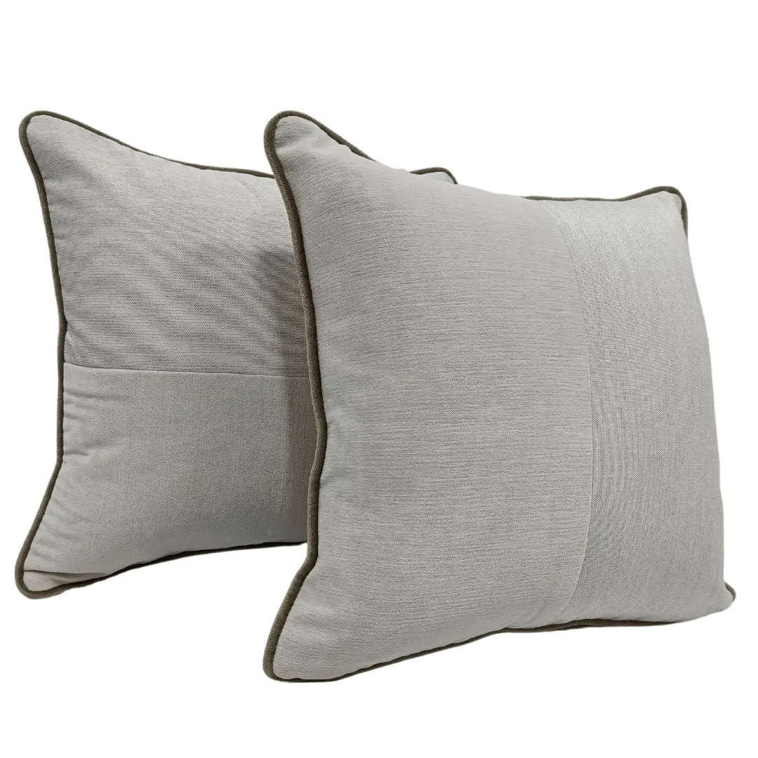 Off-White & Beige Dual-Tone Pillow Covers (16x16, Set of 2) | ZIPCushions