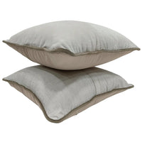 Off-White & Beige Dual-Tone Pillow Covers (16x16, Set of 2)