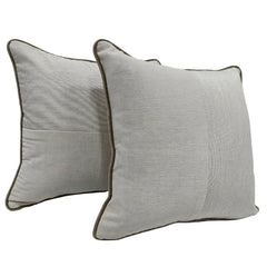 Off-White & Beige Dual-Tone Pillow Covers (16x16, Set of 2)