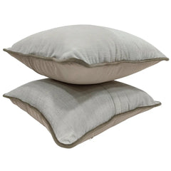 Off-White & Beige Dual-Tone Pillow Covers (16x16, Set of 2) - Hover Image