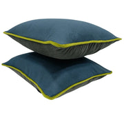 Teal & Charcoal Dual-Tone Pillow Covers (16x16, Set of 2) | ZIPCushions