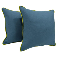 Teal & Charcoal Dual-Tone Pillow Covers (16x16, Set of 2)