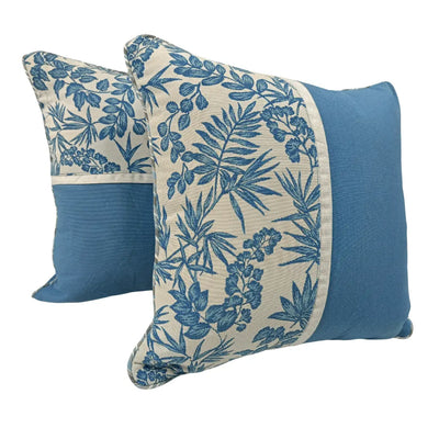Blue Floral Pillow Covers (18x18, Set of 2)