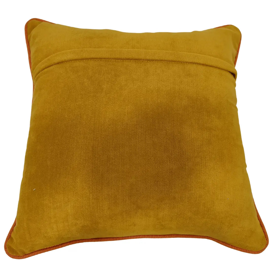 Mustard & Orange Geometric Dual-Tone Pillow Covers (16x16, Set of 2) | ZIPCushions - view 3
