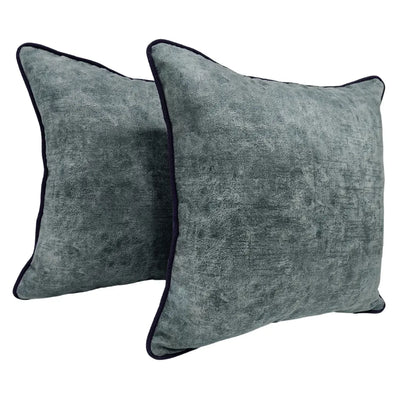 Slate Grey & Navy Dual-Tone Pillow Covers (16x16, Set of 2)