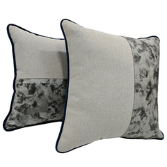 Silver & Light Grey Dual Tone Pillow Covers (16x16, Set of 2)