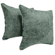 Teal Green Pillow Covers with Floral Piping (16x16, Set of 2) | ZIPCushions