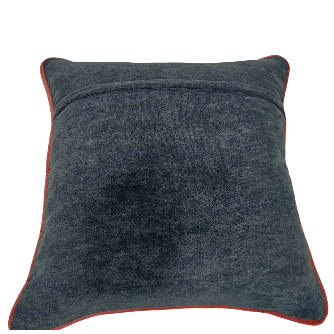 Burgundy and Charcoal Dual Tone Pillow Covers (16x16, Set of 2) | ZIPCushions - view 3