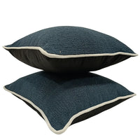 Teal and Black Dual Tone Pillow Covers (16x16, Set of 2)