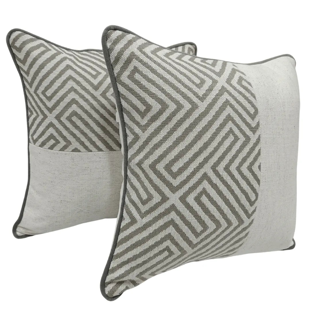 Geometric Pattern Dual Tone Pillow Covers (16x16, Set of 2) | ZIPCushions