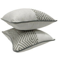 Geometric Pattern Dual Tone Pillow Covers (16x16, Set of 2)