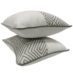 Geometric Pattern Dual Tone Pillow Covers (16x16, Set of 2) - Hover Image