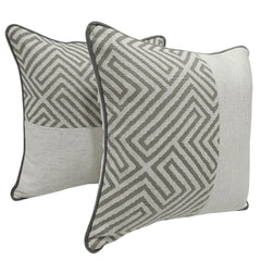 Geometric Pattern Dual Tone Pillow Covers (16x16, Set of 2)
