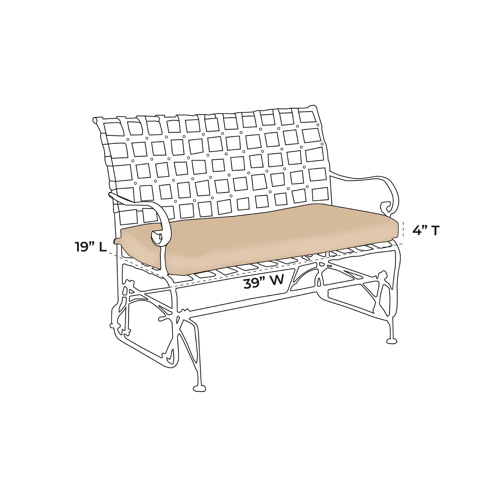 OW Lee Classico Glider Bench Replacement Cushions |  ZIPCushions
