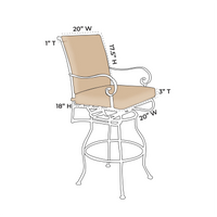 OW Lee Classico Swivel Counter Stool Replacement Cushions (Seat & Back)