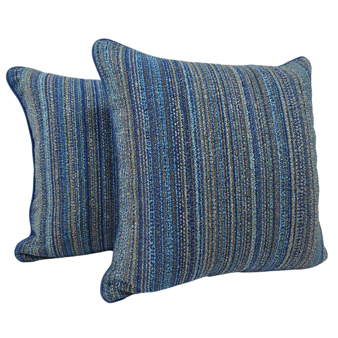 Blue Textured Pillow Covers (18x18, Set of 2) | ZIPCushions