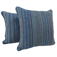 Blue Textured Pillow Covers (18x18, Set of 2)