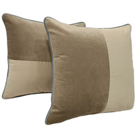 Beige and Taupe Dual Tone Pillow Covers (16x16, Set of 2)