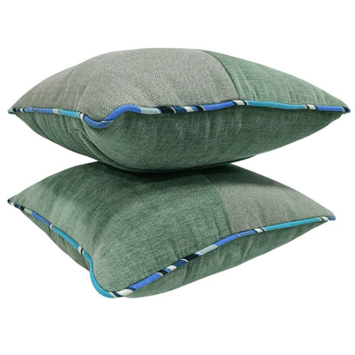 Muted Green Two-Tone Pillow Covers (16x16, Set of 2) - Alternate image