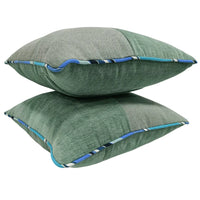 Muted Green Two-Tone Pillow Covers (16x16, Set of 2)