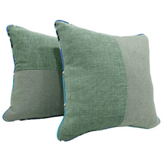 Muted Green Two-Tone Pillow Covers (16x16, Set of 2)