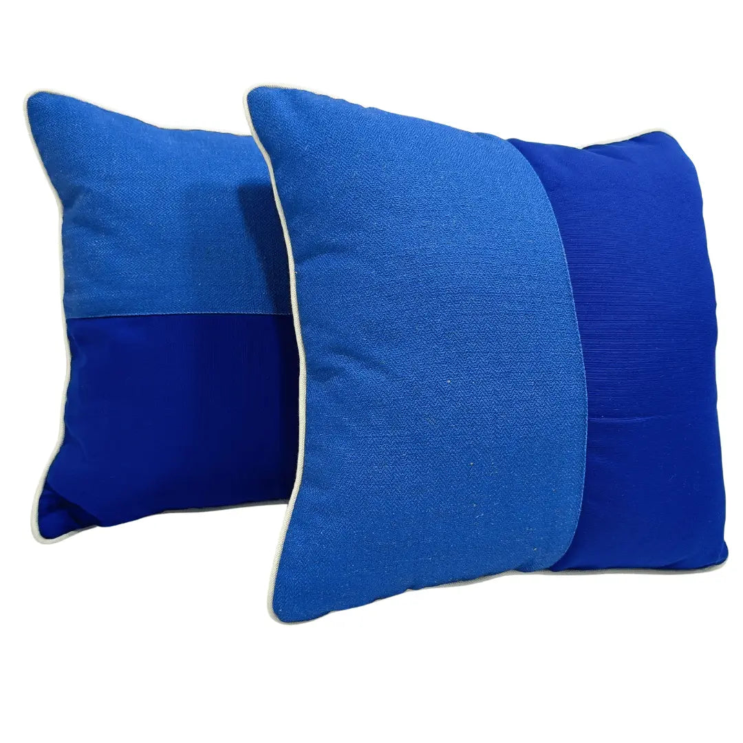 Vibrant Blue Two-Tone Pillow Covers (16x16, Set of 2) | ZIPCushions