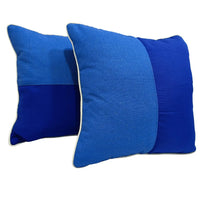 Vibrant Blue Two-Tone Pillow Covers (16x16, Set of 2)