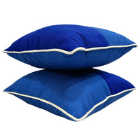 Vibrant Blue Two-Tone Pillow Covers (16x16, Set of 2)