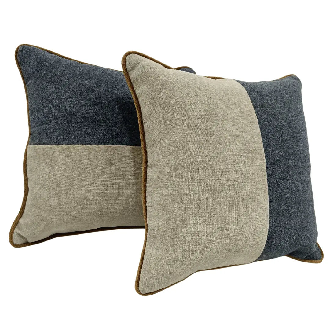 Neutral Two-Tone Pillow Covers (16x16, Set of 2) | ZIPCushions