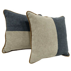 Neutral Two-Tone Pillow Covers (16x16, Set of 2)