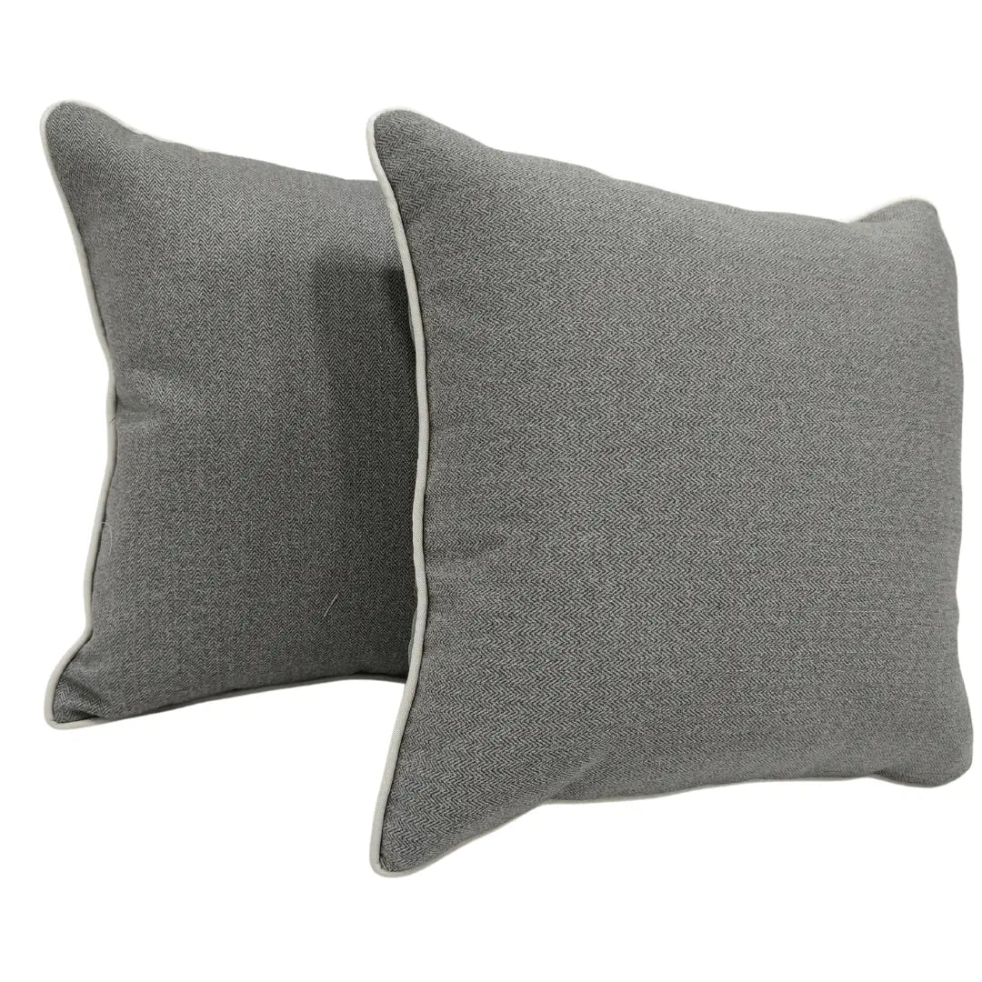 Gray Herringbone Pillow Covers (16x16, Set of 2) | ZIPCushions