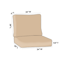 OW Lee Classico Replacement Hi-Back Pillow Back Lounge Chair Cushions (Seat & Back)
