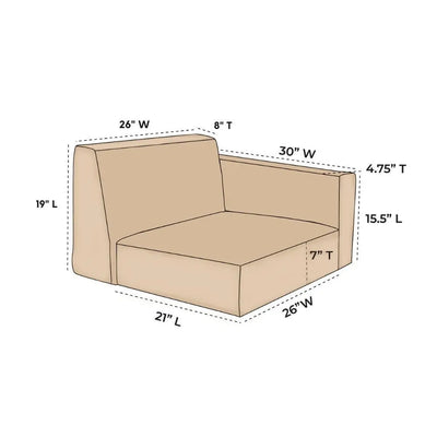 OW Lee Creighton Replacement Left Sectional Cushion (1 Seat, 1 Back and 1 Arm)