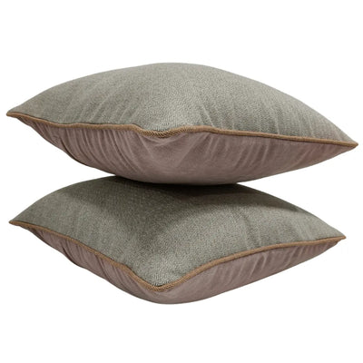 Taupe and Grey Dual Tone Pillow Covers (16x16, Set of 2) - Alternate image