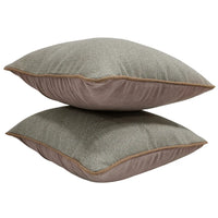 Taupe and Grey Dual Tone Pillow Covers (16x16, Set of 2)