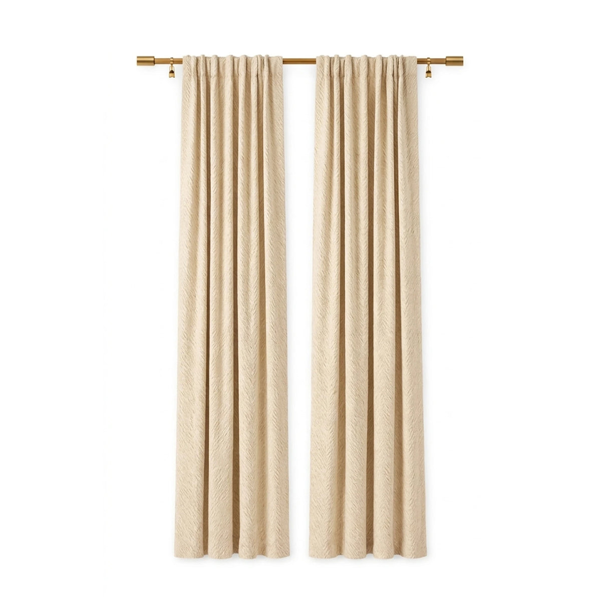 Custom Beige Arrow Textured Curtain