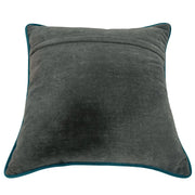 Grey Textured Pillow Covers with Teal Piping (16x16, Set of 2) | ZIPCushions