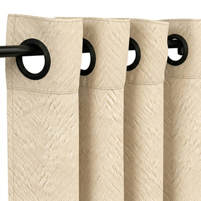 Custom Beige Arrow Textured Curtain - alternate view