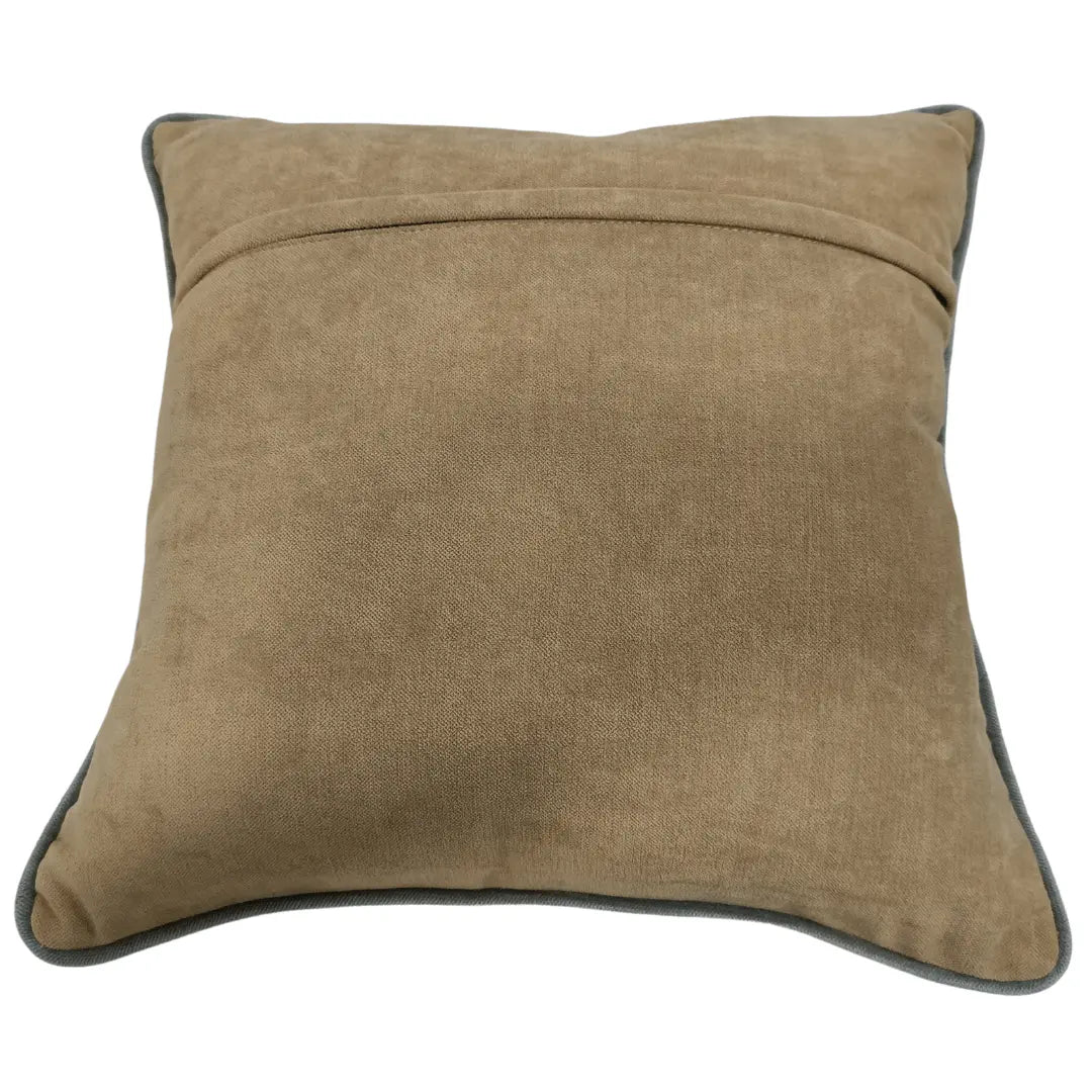 Beige & Light Grey Chenille Pillow Covers (16x16, Set of 2) | ZIPCushions - view 3
