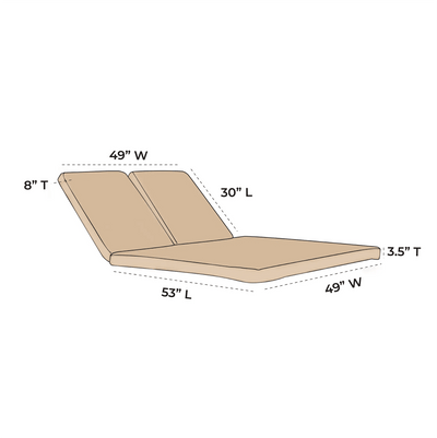OW Lee Classico Replacement Double Chaise Cushions (1 Seat & 2 Back)