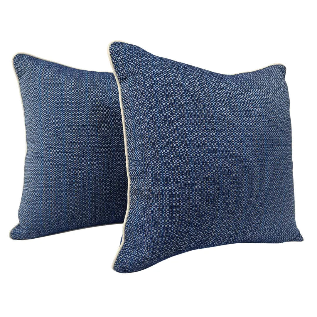 Sunbrella Blue Textured Pillow Covers (18x18, Set of 2) | ZIPCushions