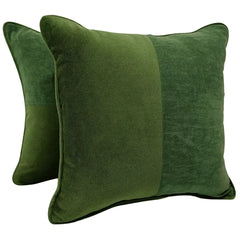Luxe Green Velvet & Chenille Pillow Covers (Set of 2, 16x16)