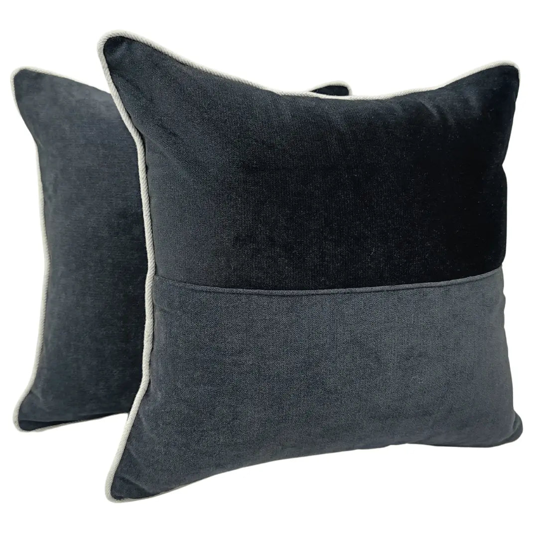 Luxe Velvet & Textured Patchwork Pillow Covers (Set of 2, 16×16) | ZIPCushions - view 2